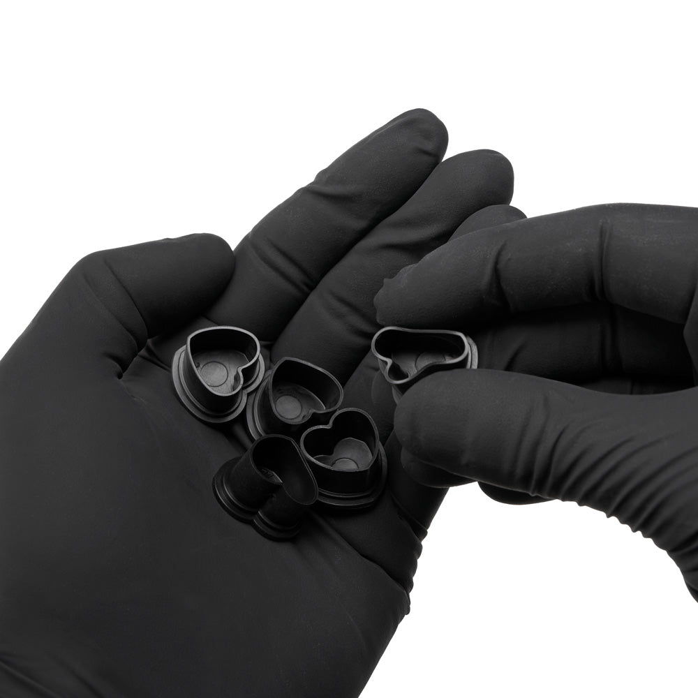 Saferly Heart Silicone Ink Caps — Pick Size and Color — Bag of 500 - Darklab Tattoo Supplies