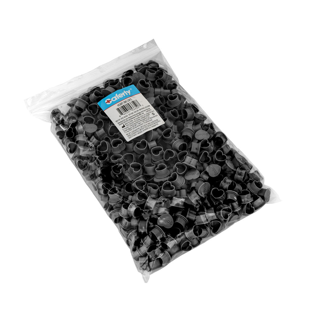 Saferly Heart Silicone Ink Caps — Pick Size and Color — Bag of 500 - Darklab Tattoo Supplies