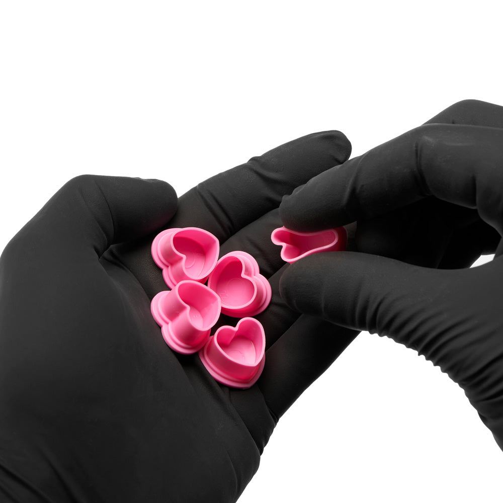 Saferly Heart Silicone Ink Caps — Pick Size and Color — Bag of 500 - Darklab Tattoo Supplies