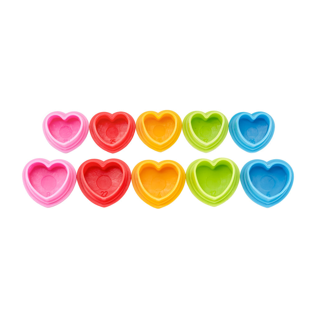 Saferly Heart Silicone Ink Caps — Pick Size and Color — Bag of 500 - Darklab Tattoo SuppliesSaferly Heart Silicone Ink Caps — Pick Size and Color — Bag of 500