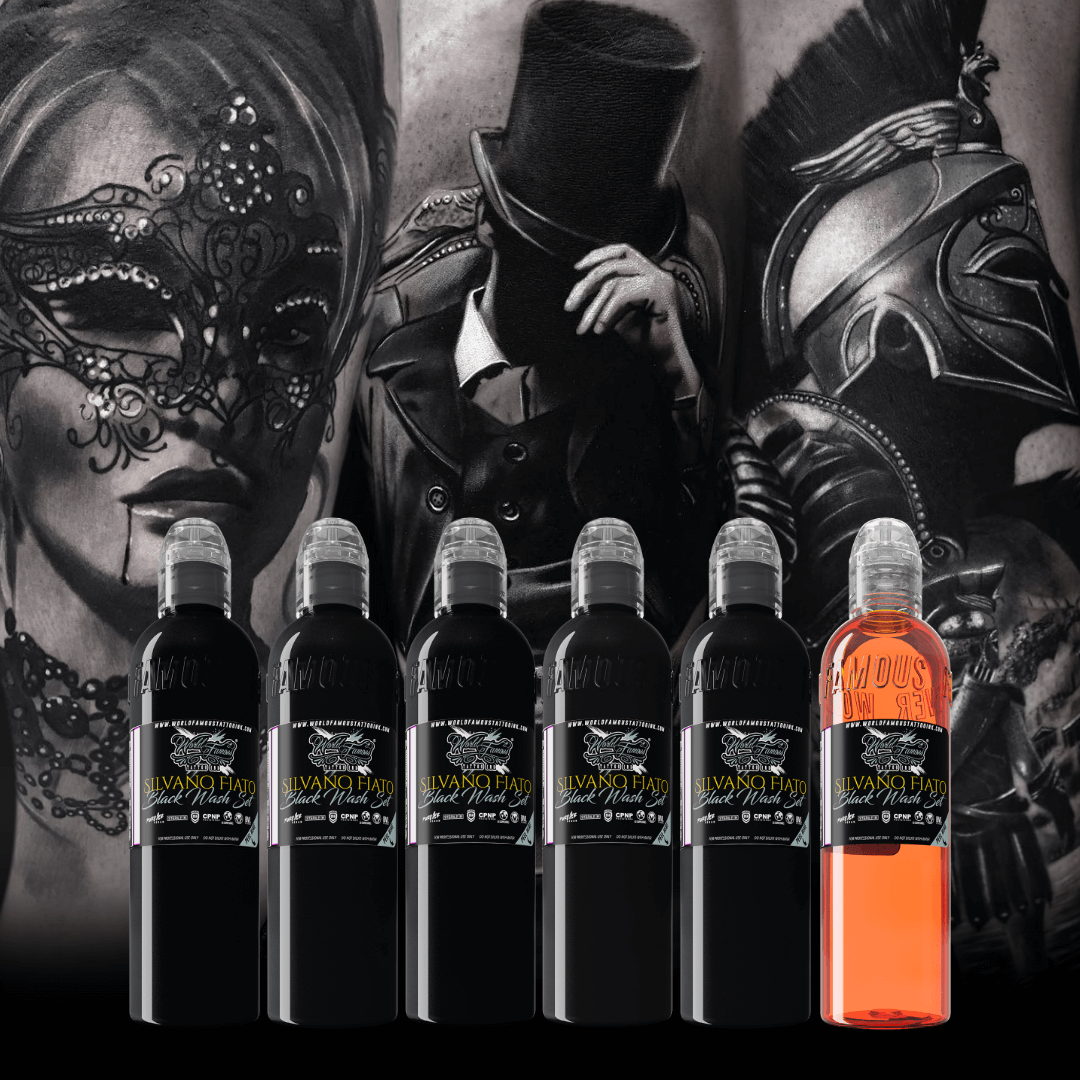 Silvano Fiato Blackwash Set World Famous Tattoo InkSilvano Fiato Blackwash Set | World Famous Tattoo Ink