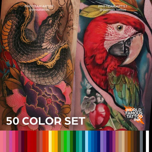 50 color Set — World Famous — 1oz - Darklab Tattoo Supplies50 color Set  World Famous  1oz