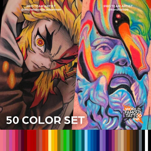 50 color Set — World Famous — 1oz - Darklab Tattoo Supplies50 color Set  World Famous  1oz
