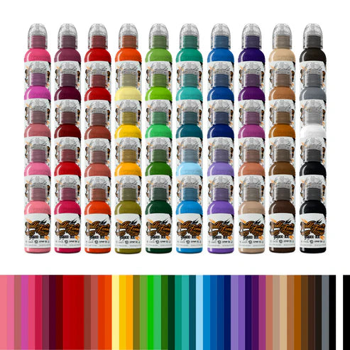 50 color Set — World Famous — 1oz - Darklab Tattoo Supplies50 color Set  World Famous  1oz