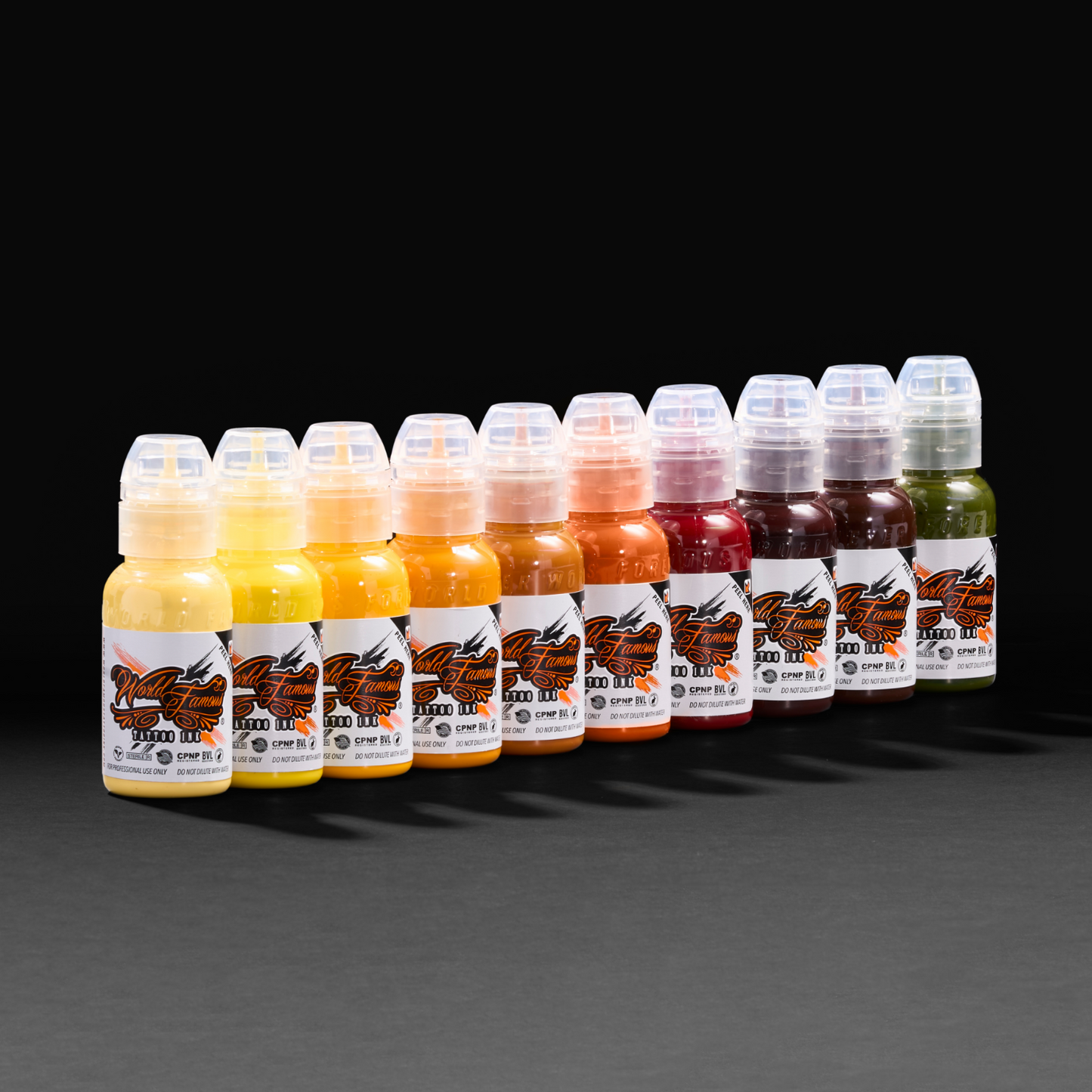 Pony Lawson 24k Set — World Famous Tattoo Ink — 1oz - Darklab Tattoo Supplies