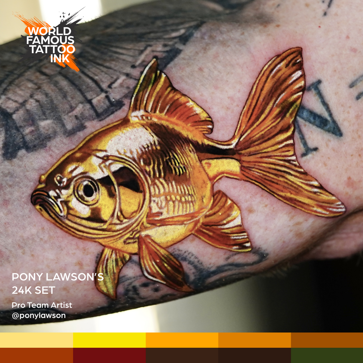 Pony Lawson 24k Set — World Famous Tattoo Ink — 1oz - Darklab Tattoo Supplies