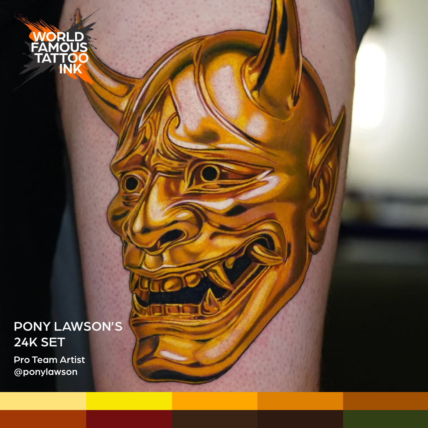 Pony Lawson 24k Set — World Famous Tattoo Ink — 1oz - Darklab Tattoo SuppliesPony Lawson 24k Set — World Famous Tattoo Ink — 1oz