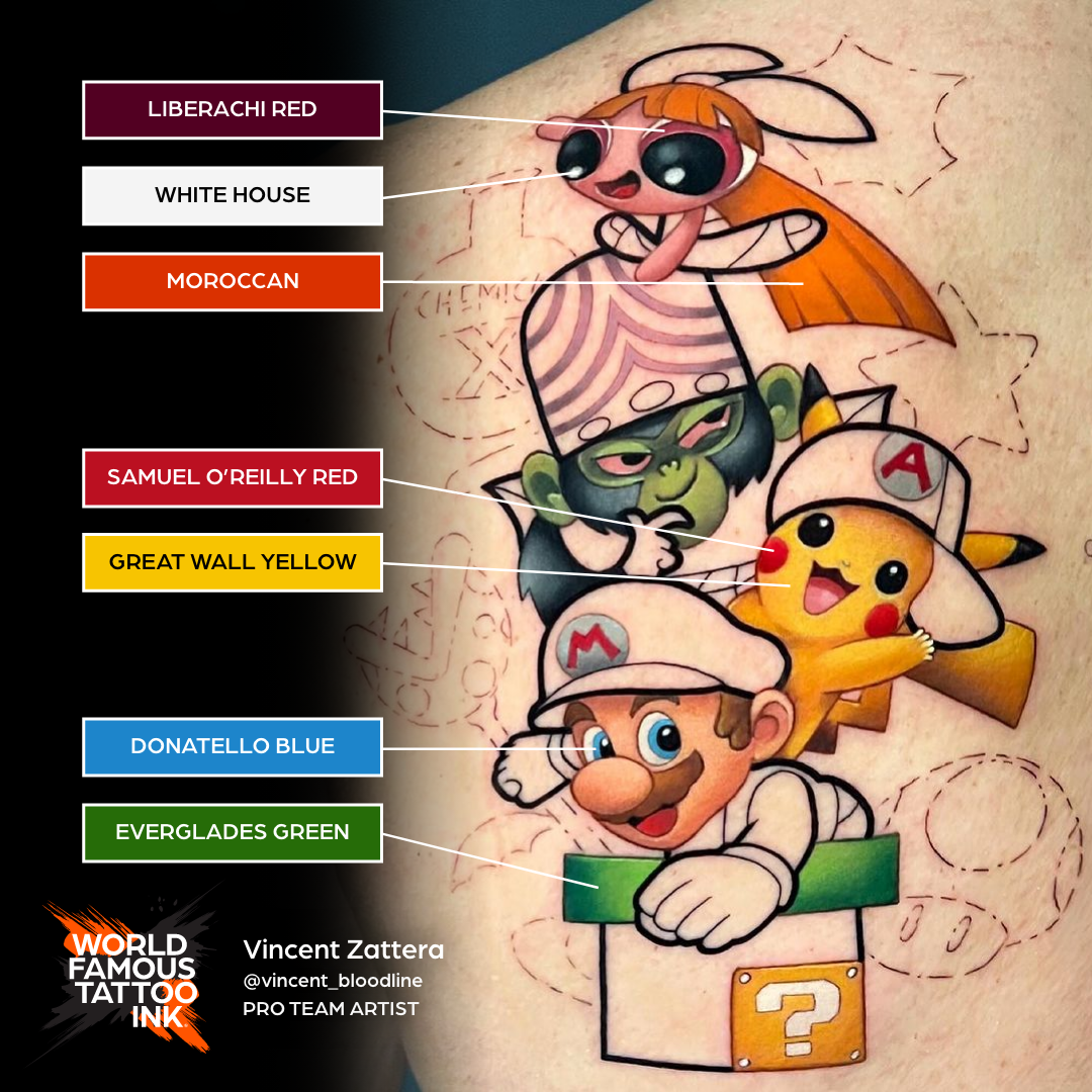 7Color Simple Set — World Famous Tattoo Ink — 1/2oz