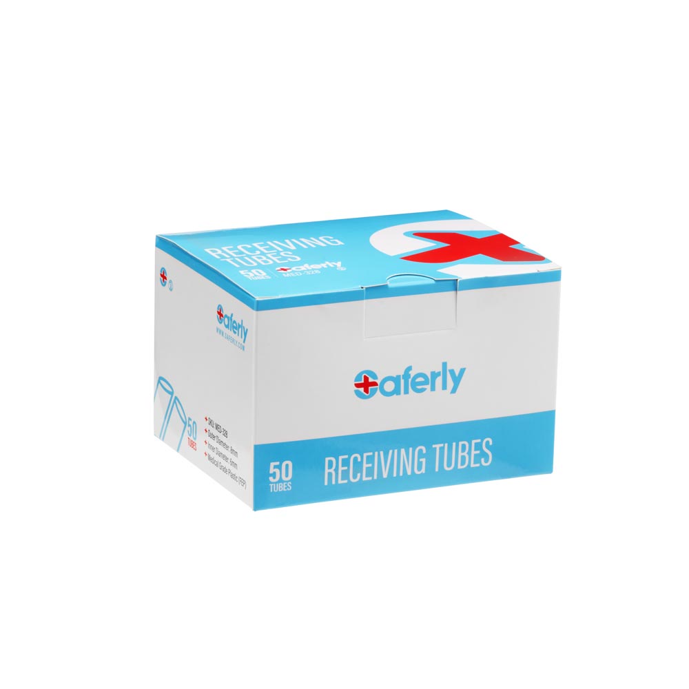 Saferly Plastic Disposable 0g Receiving Tubes — Box of 50 - Darklab Tattoo Supplies