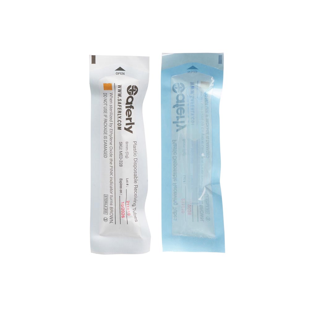 Saferly Plastic Disposable 0g Receiving Tubes — Box of 50 - Darklab Tattoo SuppliesSaferly Plastic Disposable 0g Receiving Tubes — Box of 50