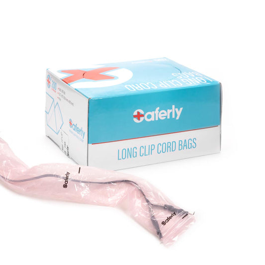Saferly 32" Clip Cord Sleeves + Machine Bags — Box of 200 — Pick Color Saferly 32" Clip Cord Sleeves + Machine Bags — Box of 200 — Pick Color