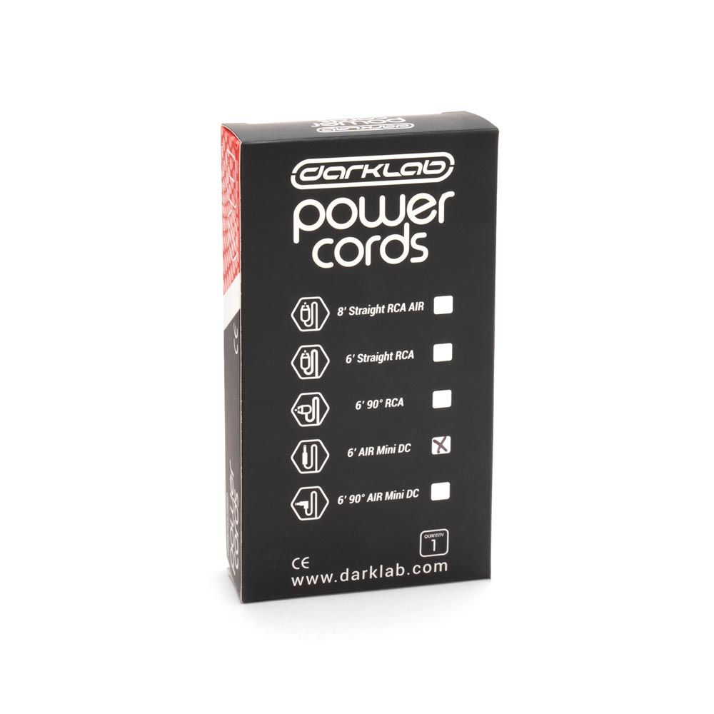 FK Irons Darklab 6’ Straight Air Mini DC Cable — Black - Darklab Tattoo Supplies