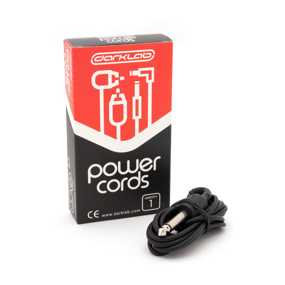 FK Irons Darklab 6’ Straight Air Mini DC Cable — Black - Darklab Tattoo Supplies