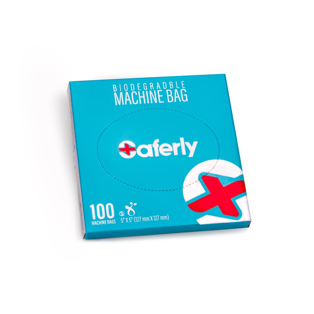 Saferly Machine Bags - Biodegradable - 5" x 5" - 100/bx