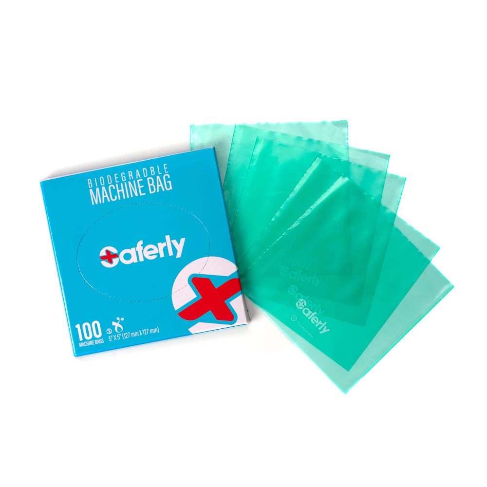 Saferly Machine Bags - Biodegradable - 5" x 5" - 100/bx