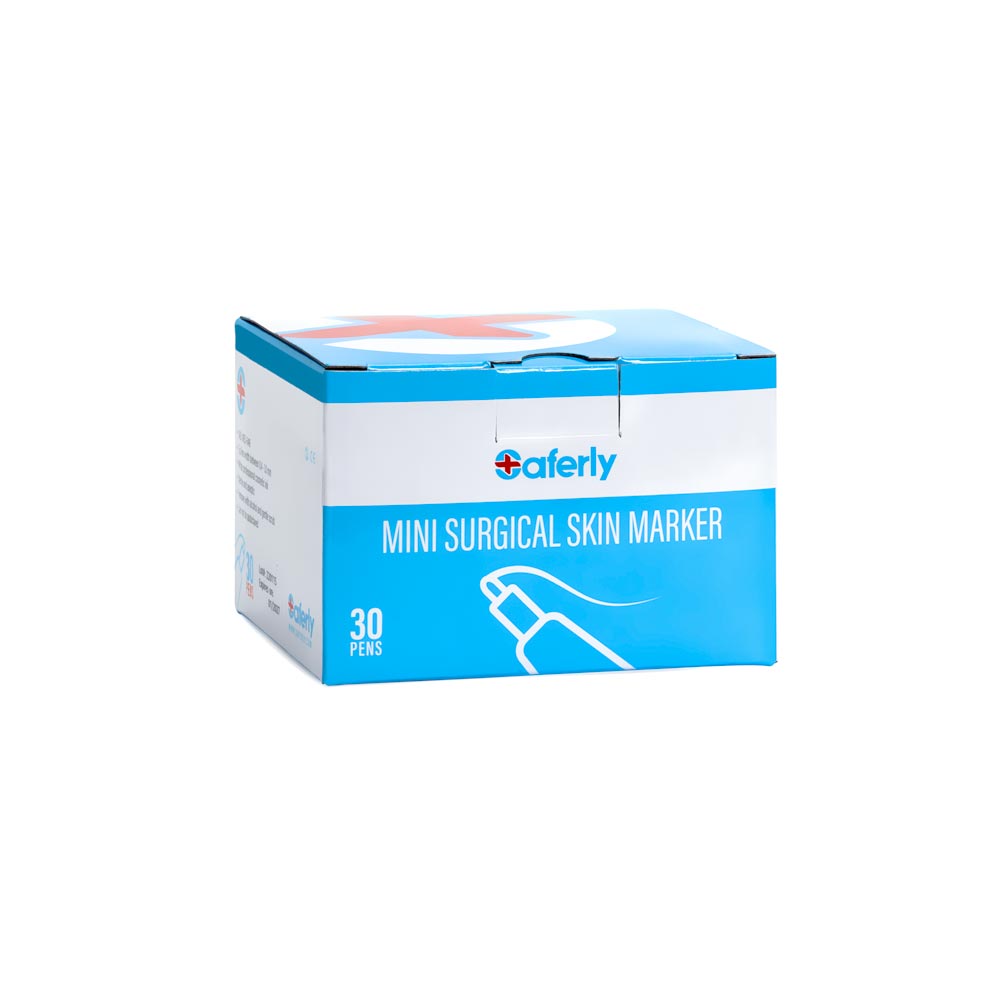 Saferly White Mini Surgical Skin Markers — Sterilized and Interchangeable — Box of 30