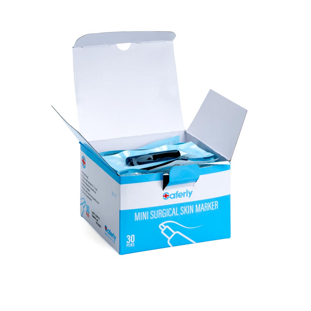 Saferly White Mini Surgical Skin Markers — Sterilized and Interchangeable — Box of 30