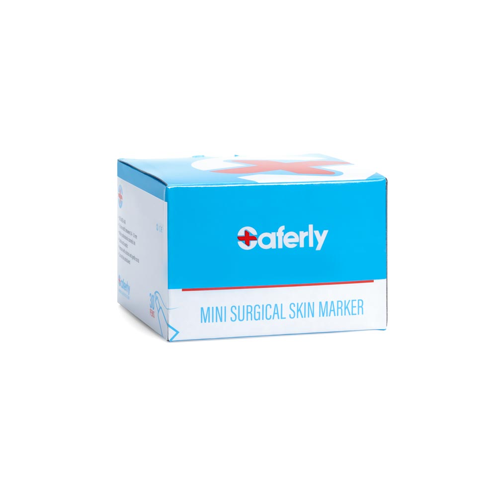 Saferly White Mini Surgical Skin Markers — Sterilized and Interchangeable — Box of 30