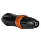 Spektra Xion in black with a tangerine band on the machine body, view from the plug