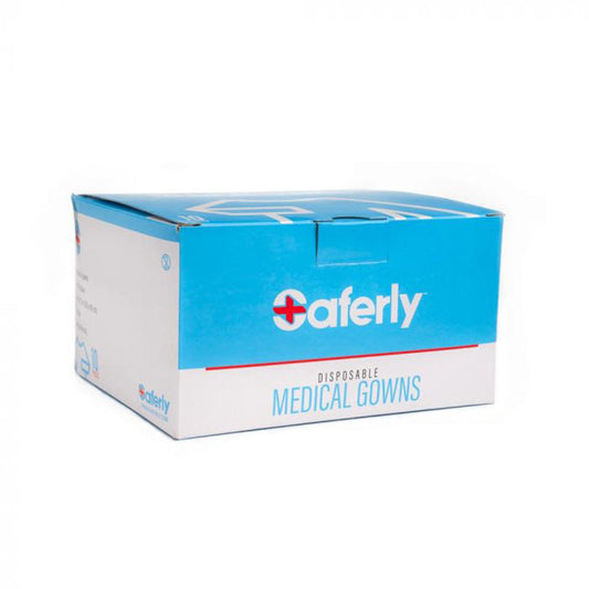 Saferly Disposable Blue Medical Gowns — Box of 10