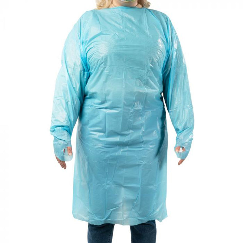 Saferly Disposable Blue Medical Gowns — Box of 10