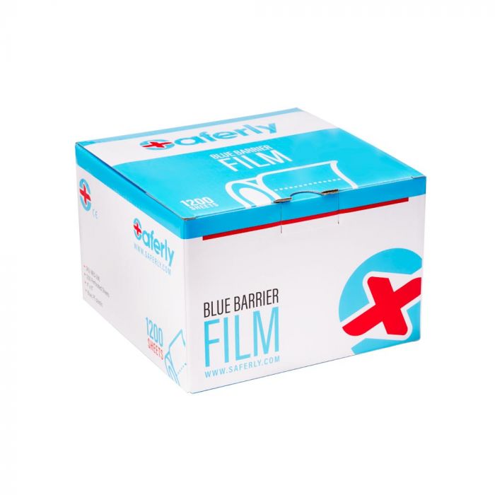 Saferly Medical Blue Barrier Film — 4" x 6" — One Roll of 1200 Perforated Sheets