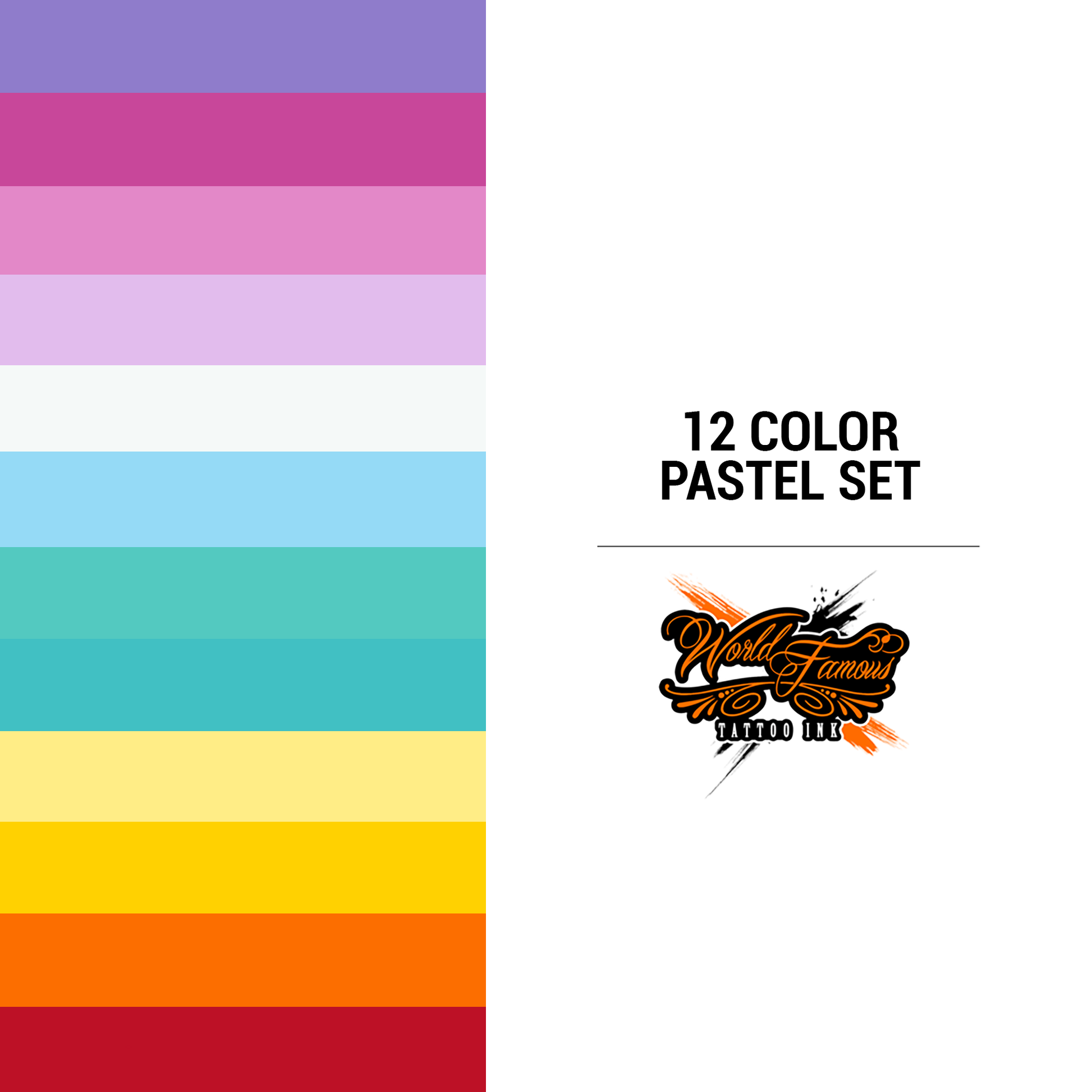 12 Color Pastel Set 1 oz | World Famous Tattoo Ink