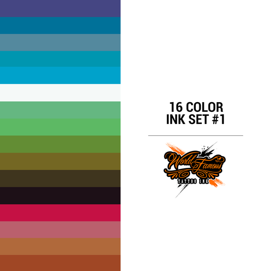 16 Color Ink Set #1 | World Famous Tattoo Ink 16 Color Ink Set #1 | World Famous Tattoo Ink