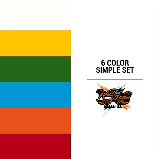 6 Color Simple Set | World Famous Tattoo Ink 6 Color Simple Set | World Famous Tattoo Ink