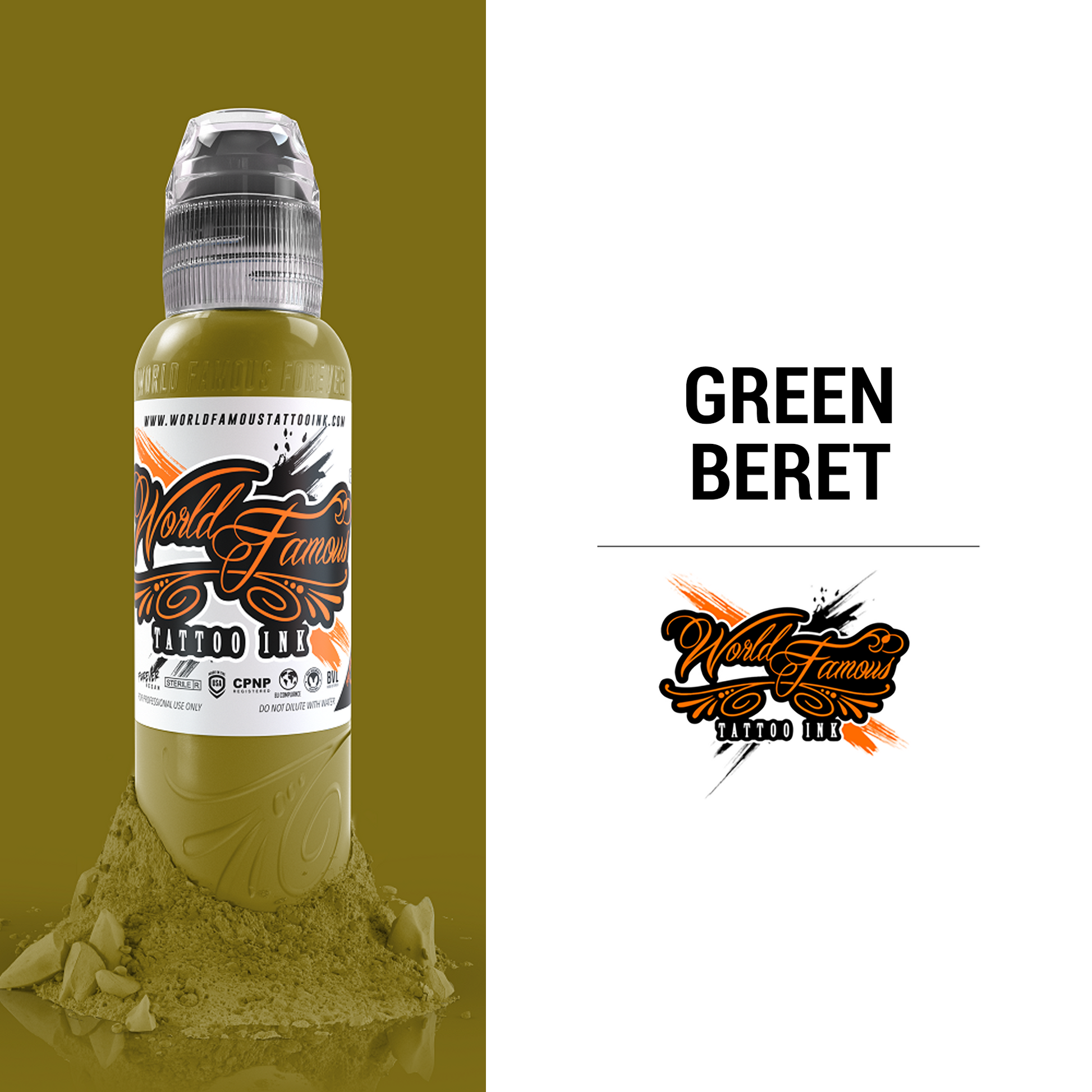 Green Beret | World Famous Tattoo Ink - Darklab Tattoo SuppliesGreen Beret | World Famous Tattoo Ink