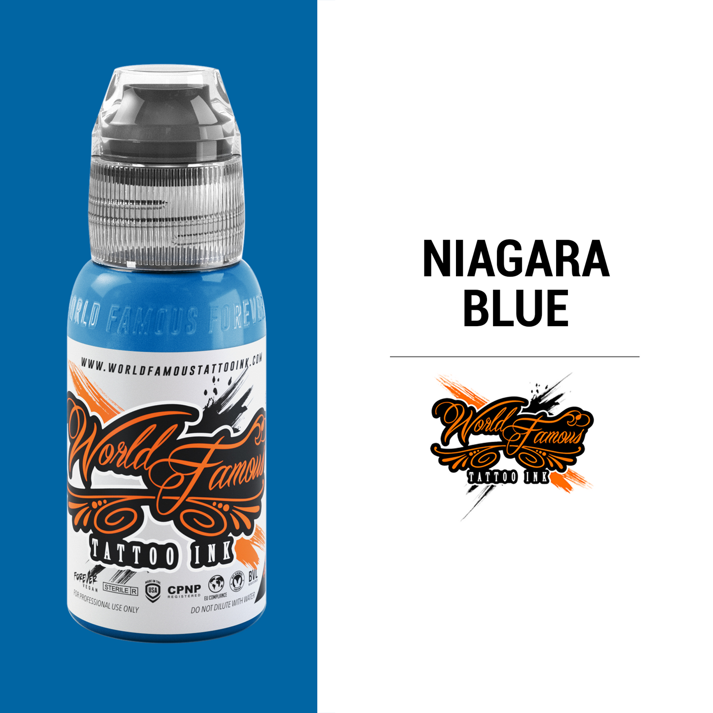 World Famous Tattoo Ink - Fountain Blue (1 oz) – Needle Supply