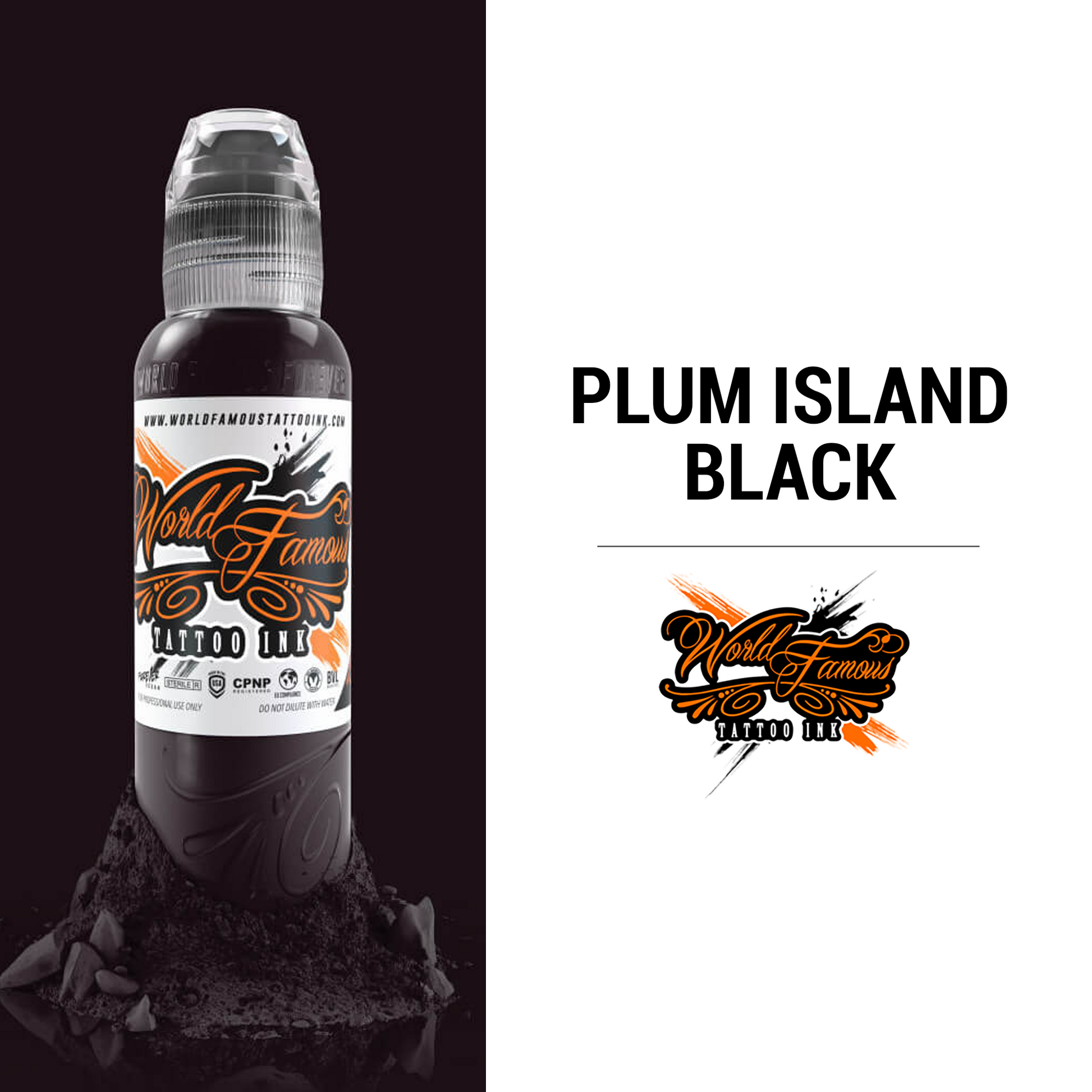 Plumb Island Black - 1oz | World Famous Tattoo Ink