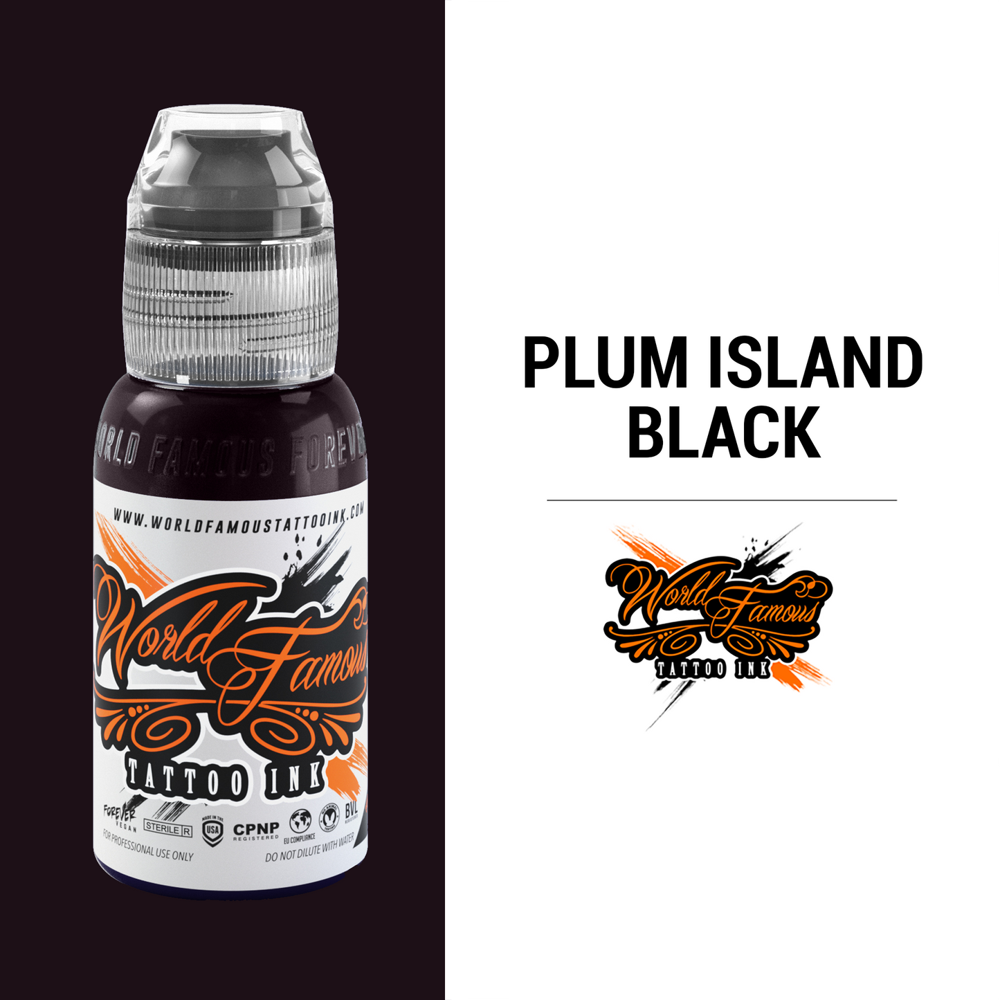 Plumb Island Black - 1/2oz | World Famous Tattoo Ink