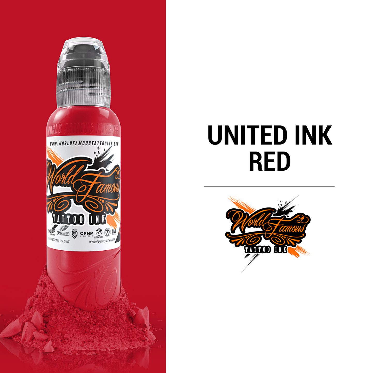 WF United Ink Red  | World Famous Tattoo Ink