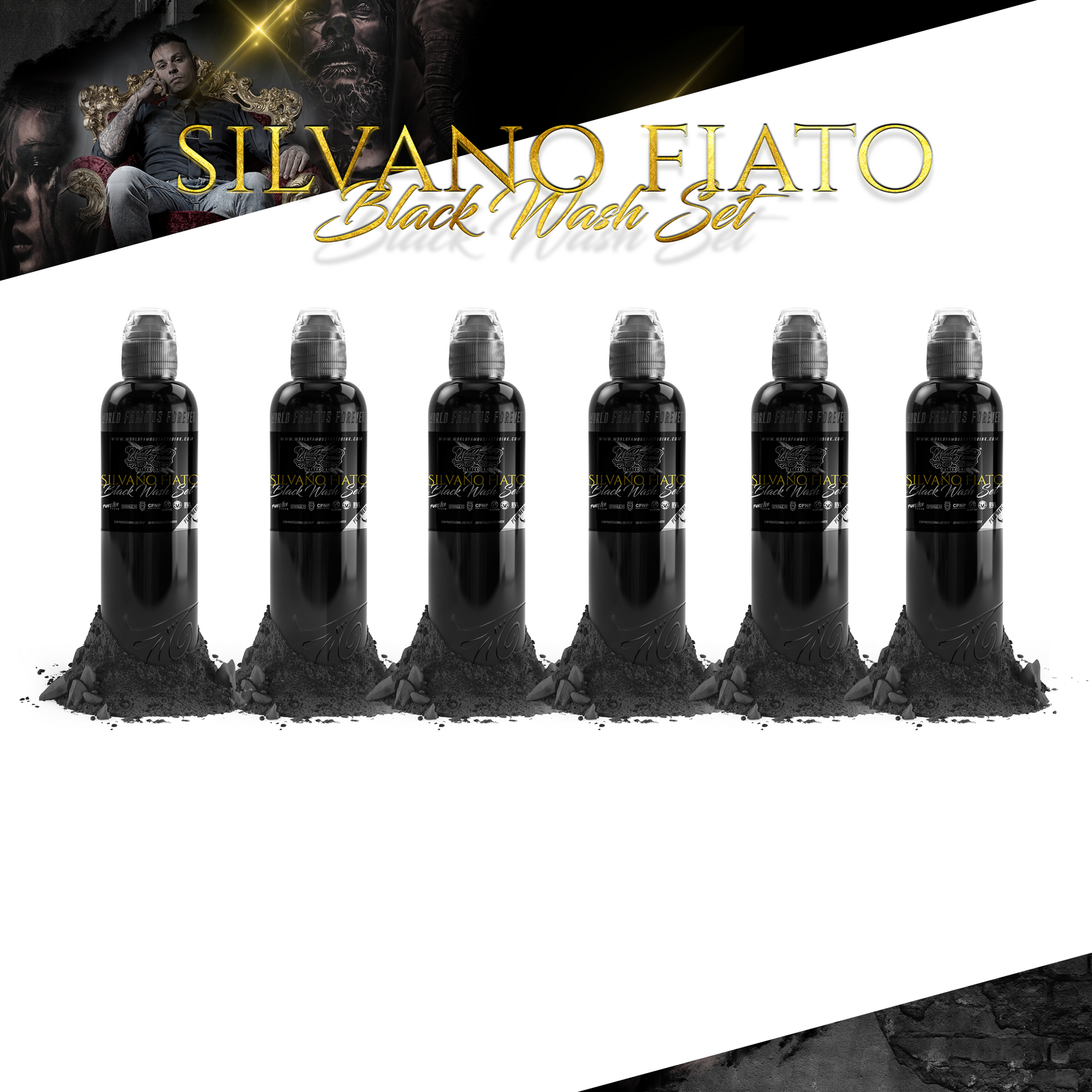 Silvano Fiato Blackwash Set  World Famous Tattoo Ink – Darklab Tattoo  Supplies